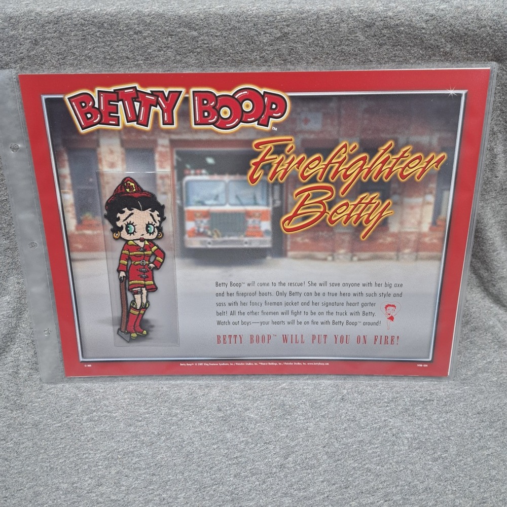 Betty Boop‎ Patch Firefighter Betty Clothing Bag Patch Collectible Vintage New